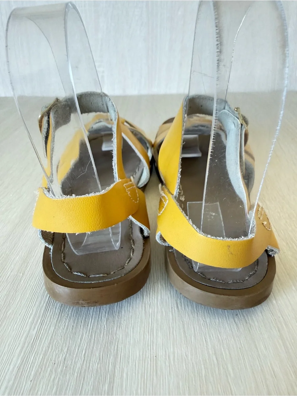 Salt Water Sandals Girls Mustard Yellow Leather Fisherman Size 1 (US 2)